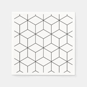 Black And White Modern Geometric Napkin