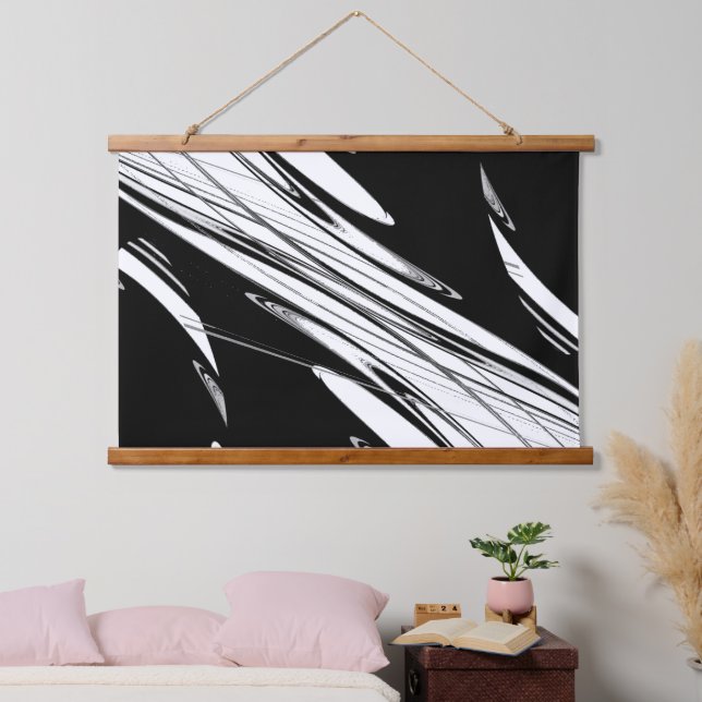 Black and White Modern Hanging Tapestry (Bedroom)