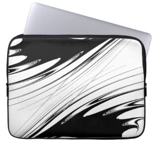 Black and White Modern Laptop Sleeve