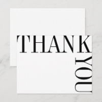 Black and White Modern Large Text Thank You Note