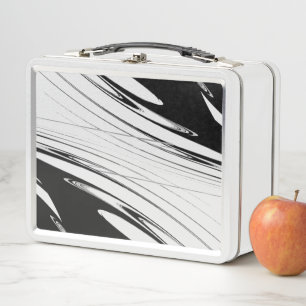 Black and White Modern Metal Lunch Box