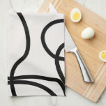 Black And White Modern Minimal Line Brush Strokes Tea Towel<br><div class="desc">Mid Century Modern Abstract Brush Strokes – Minimal Line – Cream white background with black minimal lines.</div>