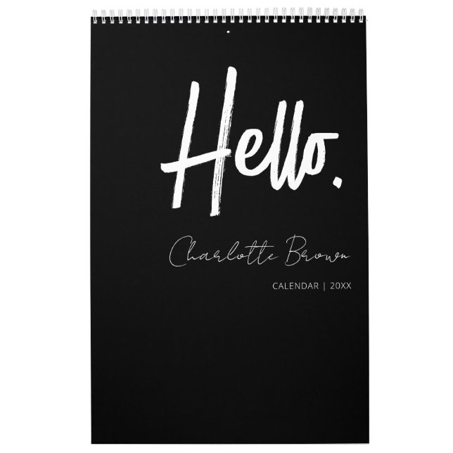 Black and White Modern Minimalist Wall Calendar (Cover)