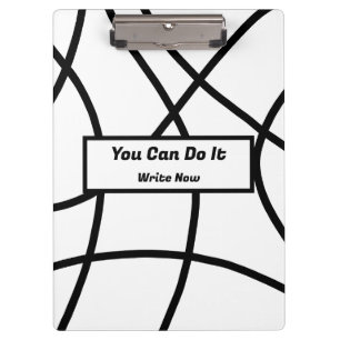 black and white Modern Minimalistic Abstract Clipboard