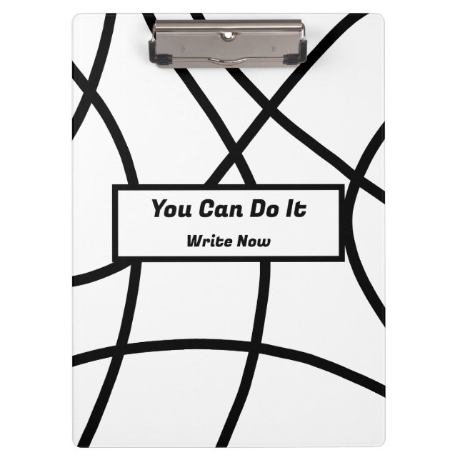 black and white Modern Minimalistic Abstract  Clipboard (Front)