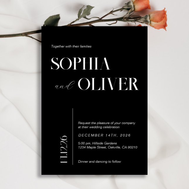 Black and white modern minimalistic typography invitation (Creator Uploaded)
