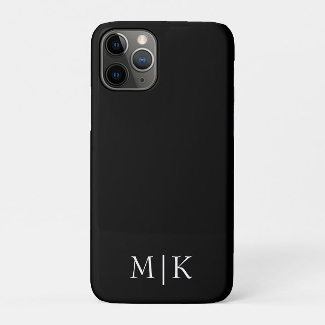Black and White | Modern Monogram Case-Mate iPhone Case (Back)