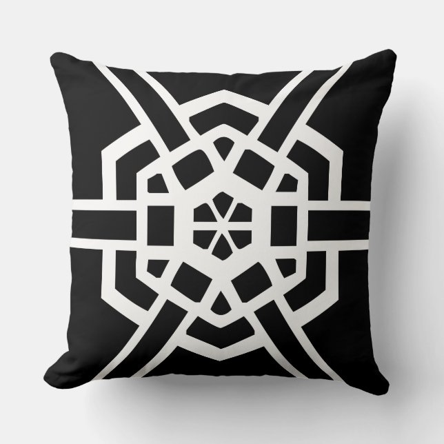 black and white modern pattern cushion (Front)