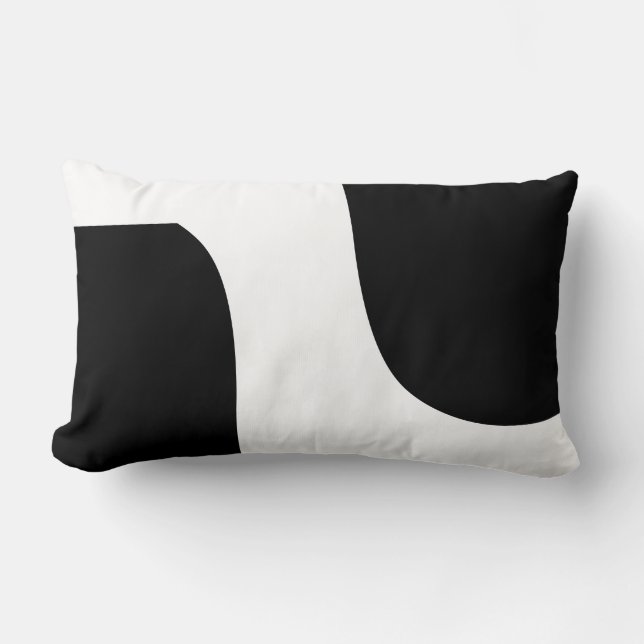 black and white modern  pattern lumbar cushion (Front)