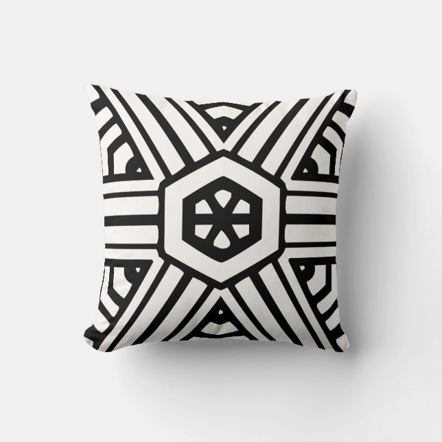 black and white modern  pillow (Front)