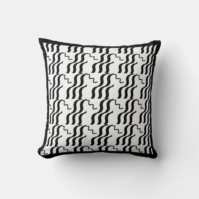 black and white modern  pillow (Front)