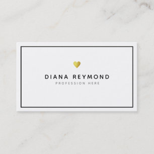 black and white modern professional love heart business card