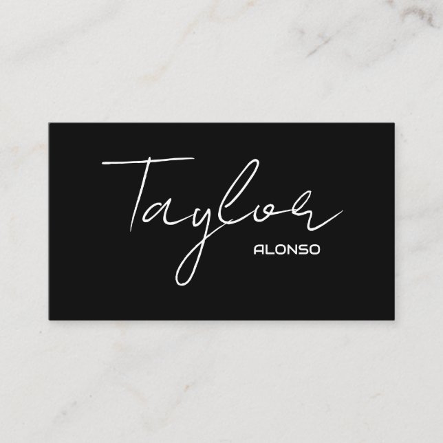 Black and White Modern Professional Name  Enclosure Card (Front)