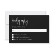 Black and White Modern RSVP Card