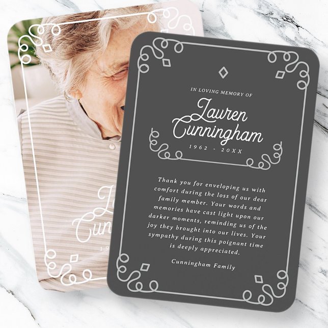 Black and White Modern Simple Funeral Thank You Business Card (Creator Uploaded)