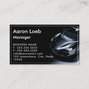 Black and White Modern Sport Car Business Card
