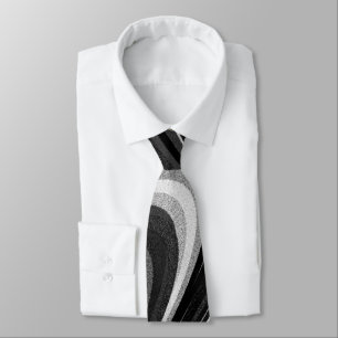 Black and White Modern Stripe Tie