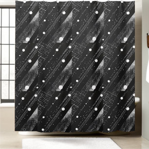 Black and White  Modern Style Shower Curtain