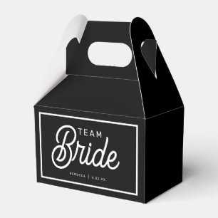 Black and White Modern Team Bride Custom Favour Bo Box