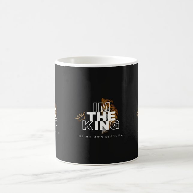 Black and White Modern The King" coffee mug (Center)