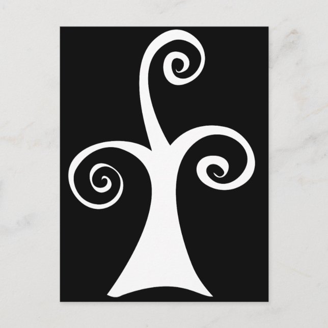 Black and White Modern Tree Postcard (Front)
