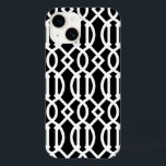 Black and White Modern Trellis Pattern Case-Mate iPhone 14 Case<br><div class="desc">Cute Girly Trendy Chic Stylish Preppy Geometric Modern Trellis Pattern</div>