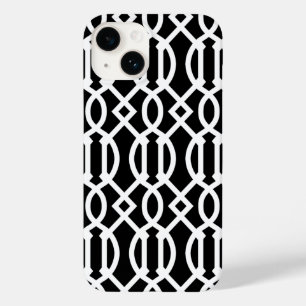 Black and White Modern Trellis Pattern Case-Mate iPhone 14 Case