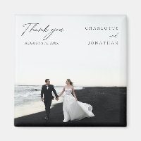 Black and White Modern Wedding Favours Thank You