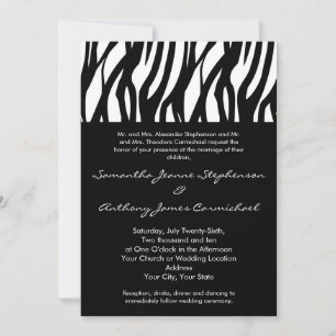Black and White Modernist Stripe Invitation