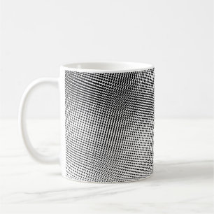 Black and White Moiré Pattern Artsy Coffee Mug