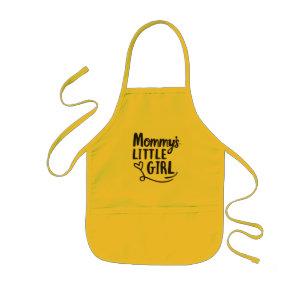 Black and White Mommy’s Little Girl Girly Design Kids Apron
