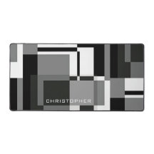   Black And White Mondrian Style Abstract Add Name