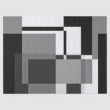 Black And White Mondrian Style Abstract Geometric