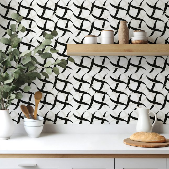 Black and white monochromatic accent floral  ceramic tile (Creator Uploaded)