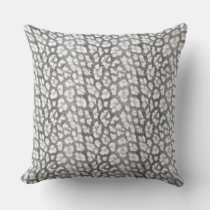 Black and white monochrome, leopard pattern cushion