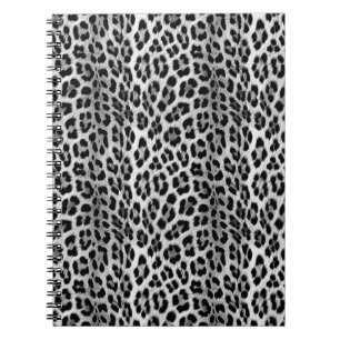 Black and white monochrome, leopard pattern notebook
