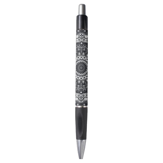 Black and White Monochrome Mandala Pattern (Front Vertical)
