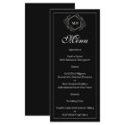 Black and White Monogram Crest Menu