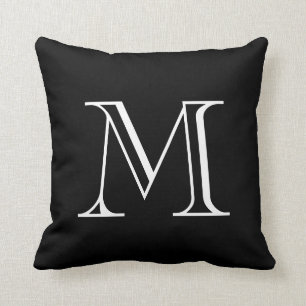 Black and White Monogram Cushion