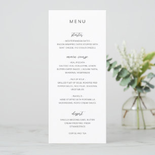 Black and White Monogram Elegant Wedding Menu