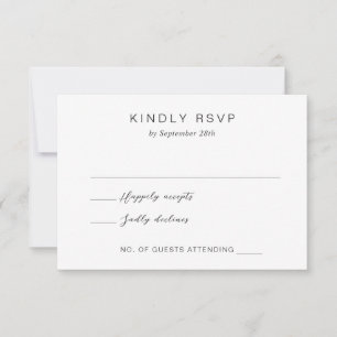 Black and White Monogram Elegant Wedding RSVP Card