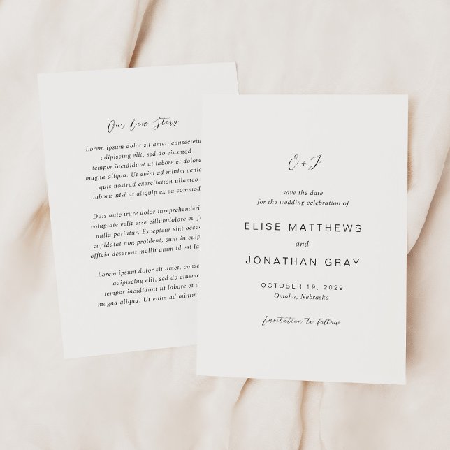 Black and White Monogram Elegant Wedding Save The Date (Creator Uploaded)