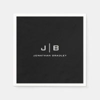 Black and White Monogram Full Name
