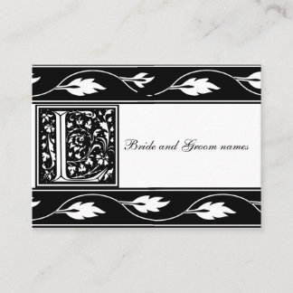 Black And White Monogram L Bridal Registry Card