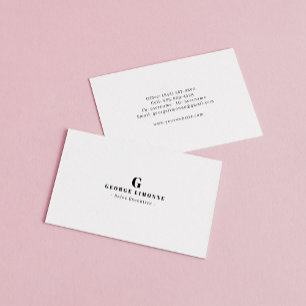 Black and White Monogram Modern Professional Business Card