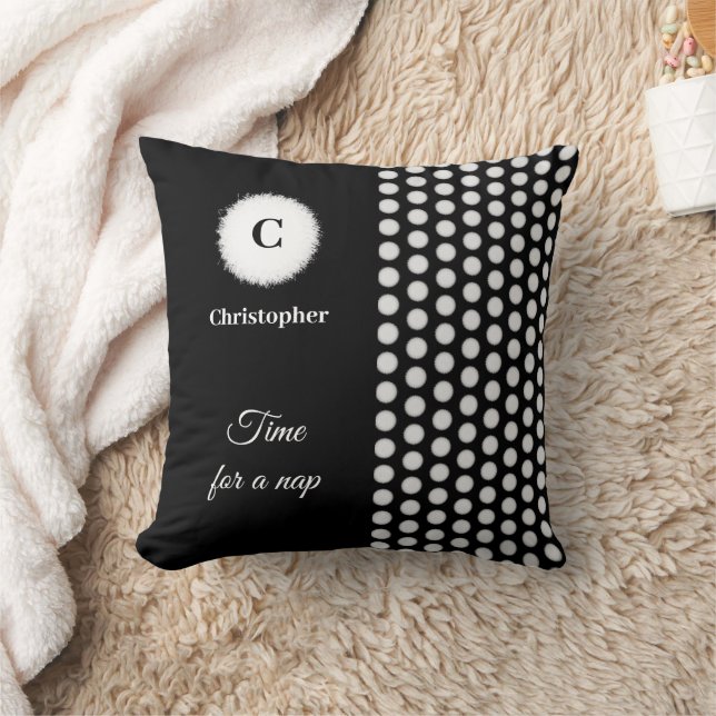 Black and white monogram time for a nap cushion (Blanket)