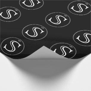 Black and White Monogram Wrapping Paper