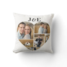 Black and White Monogramed Heart Photo Collage 