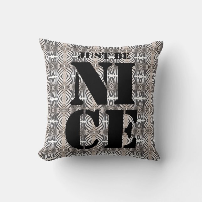 Black and White Monogrammed  Cushion (Front)