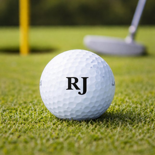 Black and White Monogrammed Golf Balls (Creator Uploaded)